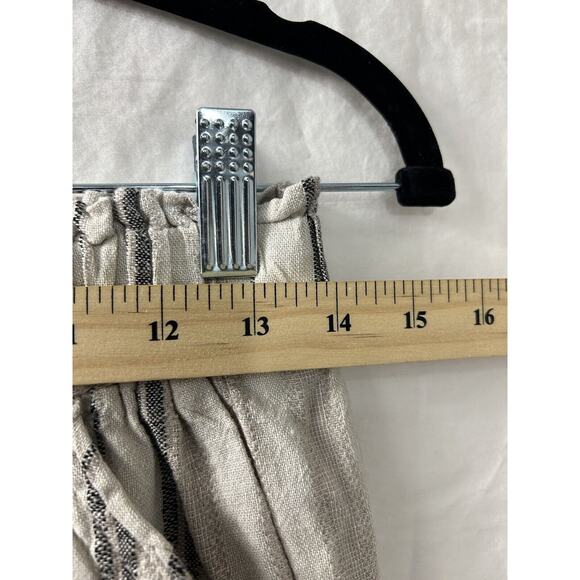 SO Womens Size M Striped Linen & Rayon Wide Leg Elastic Waist Beach Pants Boho - Picture 5 of 15